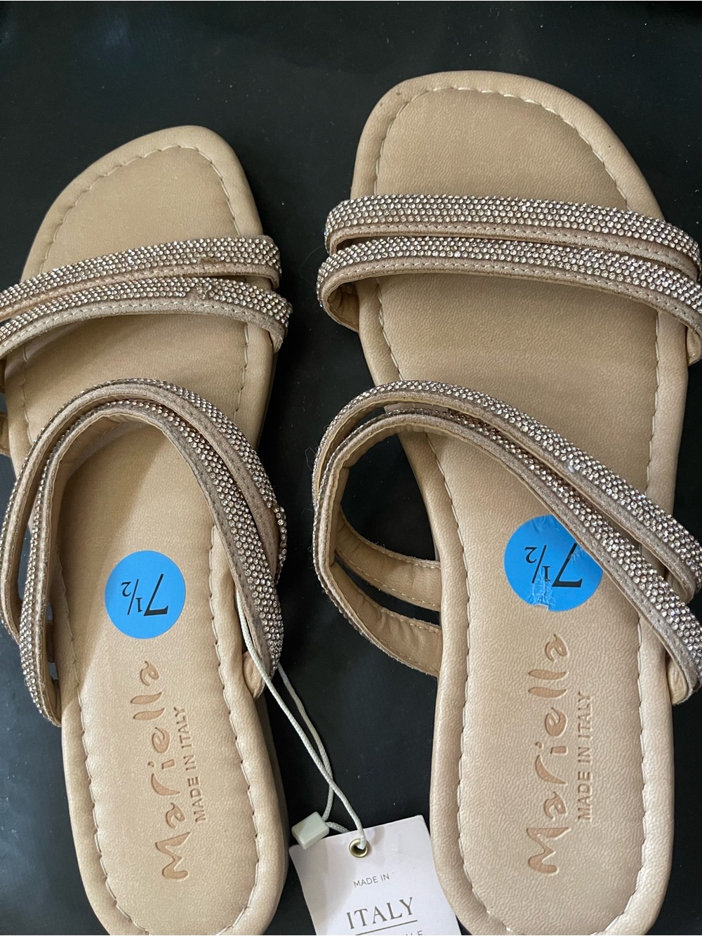 MARELLA Taupe Beaded Strap Women’s Sandals